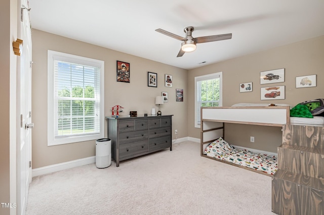 45 Leighann Ct S, Timberlake, NC 27583 - bedroom with carpet, baseboards, and ceiling fan