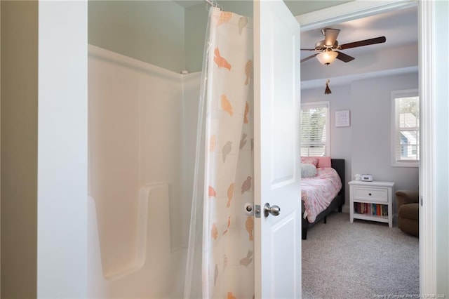 429 Letterfearn Dr, Fayetteville, NC 28311 - bedroom with carpet flooring and a ceiling fan