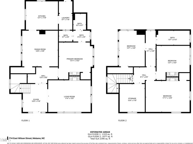 104 E Wilson St, Mebane, NC 27302 - property floor plan