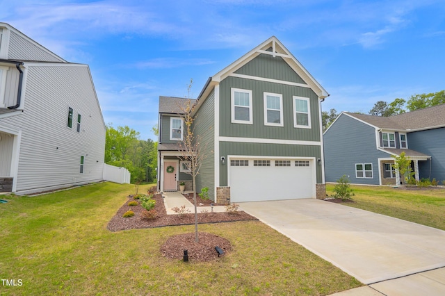 1501 Addison Lake St, Fuquay Varina, NC 27526 - view of front of property with concrete driveway, an attached garage, and a front yard