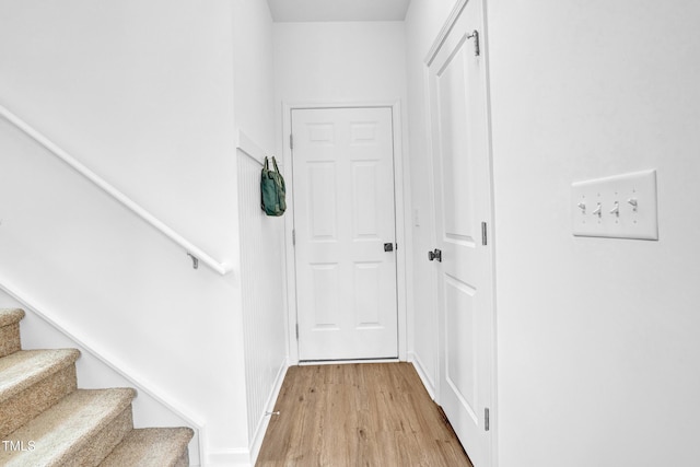 1501 Addison Lake St, Fuquay Varina, NC 27526 - interior space featuring baseboards, light wood-type flooring, and stairs