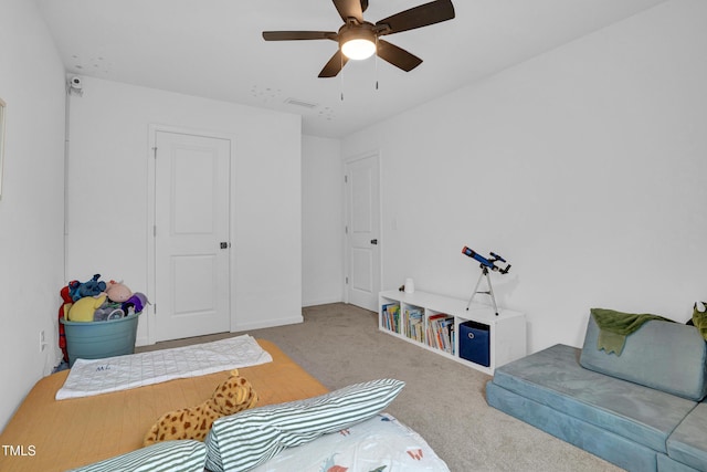 1501 Addison Lake St, Fuquay Varina, NC 27526 - interior space featuring carpet floors, visible vents, and ceiling fan