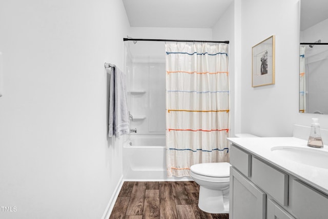 1501 Addison Lake St, Fuquay Varina, NC 27526 - full bathroom with wood finished floors, shower / tub combo, toilet, and vanity