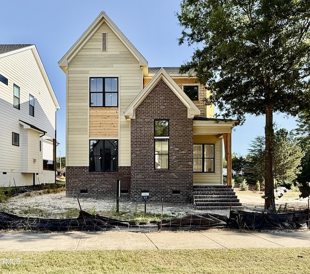3817 Coach Lantern Ave, Wake Forest, NC 27587 - view of front of home featuring brick siding and crawl space