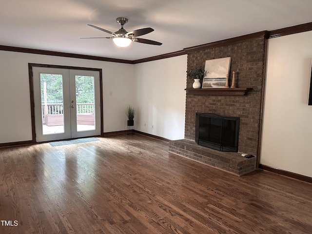 2708 Halfhitch Trl, Raleigh, NC 27615 - unfurnished living room featuring ceiling fan, wood finished floors, baseboards, and crown molding