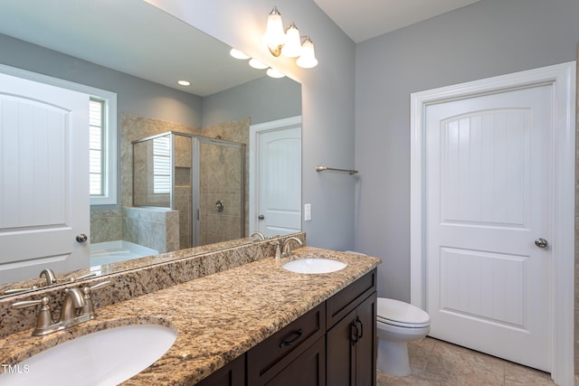 1007 Fairhaven Dr, Mebane, NC 27302 - full bath with a bath, a shower stall, toilet, and a sink