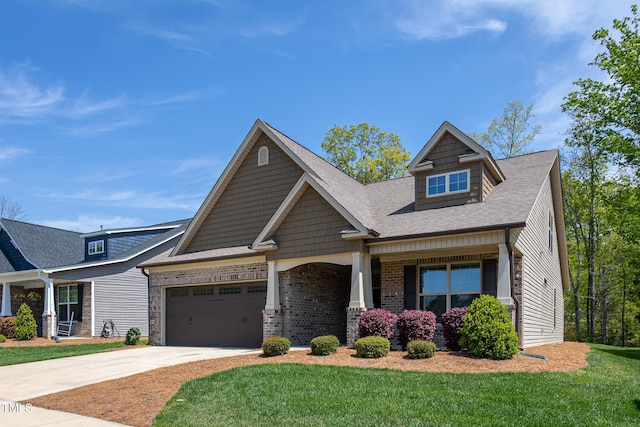 1007 Fairhaven Dr, Mebane, NC 27302 - craftsman-style house featuring a garage, a porch, and a front yard