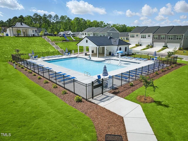 255 Meadowbark Bnd Unit 31, Garner, NC 27529 - community pool featuring a residential view and a patio area