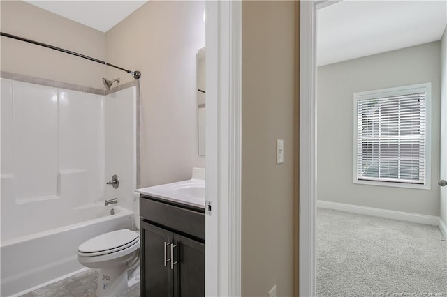 99 Wildlife Bridge Ct, Spring Lake, NC 28390 - bathroom with vanity, washtub / shower combination, and toilet
