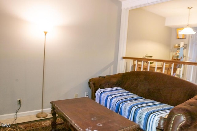 living area with baseboards