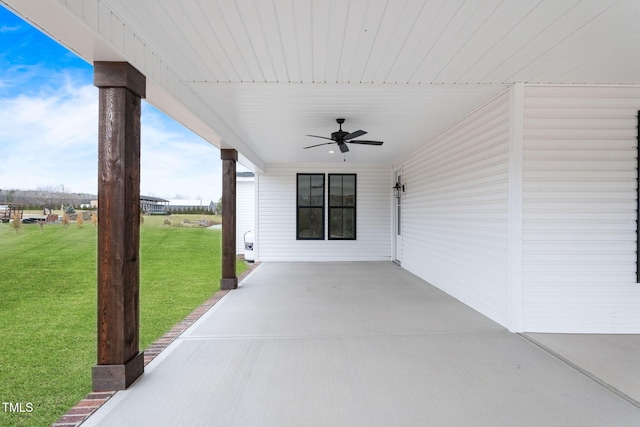view of patio / terrace with ceiling fan