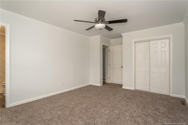 1016 Martindale Dr, Fayetteville, NC 28304 - unfurnished bedroom with carpet floors, crown molding, and baseboards