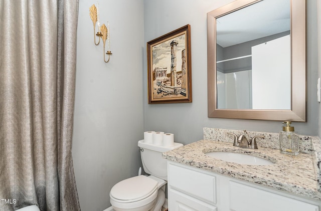 full bathroom with toilet and vanity