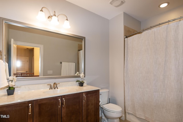 1820 Yates Wheel Way, Raleigh, NC 27606 - full bathroom with toilet, vanity, and a shower with shower curtain
