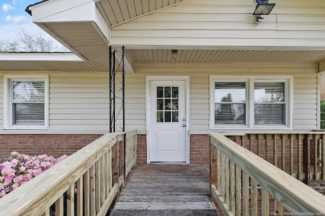property entrance with a porch