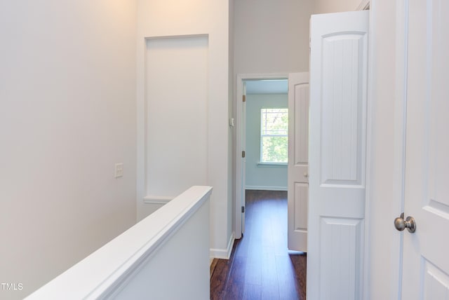 313 Carthage Ct, Durham, NC 27703 - hall featuring baseboards and dark wood-style flooring