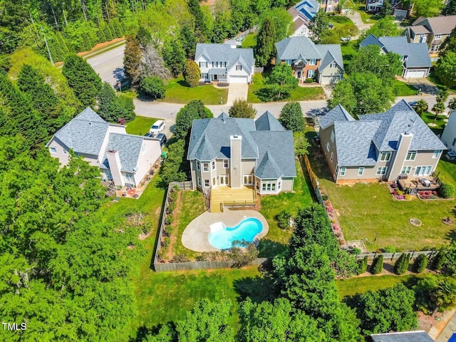 aerial view featuring a residential view