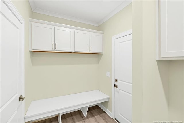 45 Martin Dr, Whispering Pines, NC 28327 - mudroom with ornamental molding and light wood finished floors