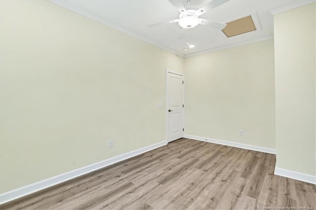 45 Martin Dr, Whispering Pines, NC 28327 - spare room with wood finished floors, crown molding, and ceiling fan