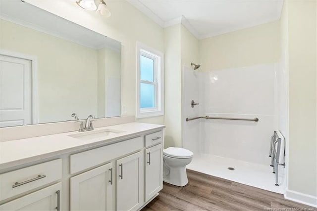 45 Martin Dr, Whispering Pines, NC 28327 - full bath with a shower, vanity, and wood finished floors