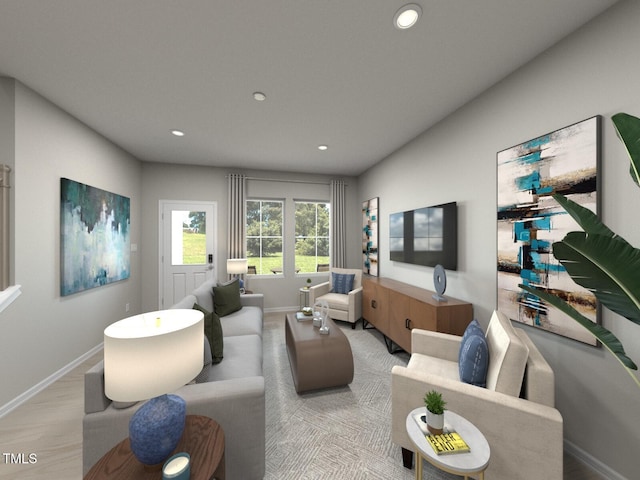 3709 Rosebush Dr, Zebulon, NC 27597 - living room with recessed lighting and light wood-type flooring