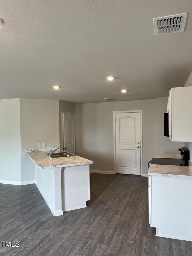 209 Lillian Ct, Roxboro, NC 27573 - kitchen with baseboards, visible vents, and dark wood finished floors