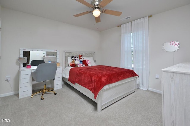 490 Mallard Loop Dr, Clayton, NC 27527 - bedroom with ceiling fan, baseboards, carpet flooring, and visible vents