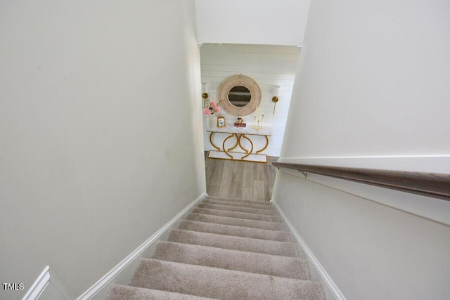 490 Mallard Loop Dr, Clayton, NC 27527 - staircase featuring baseboards and wood finished floors