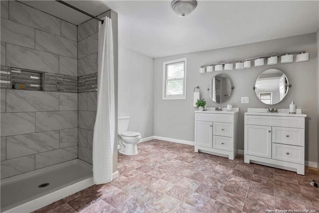413 Lincoln Mckay Dr, Lillington, NC 27546 - full bath featuring baseboards, tiled shower, and a sink