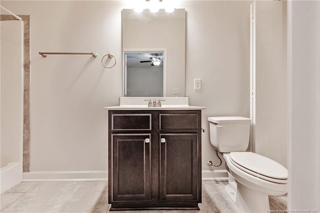 234 Hugh Shelton Loop, Fayetteville, NC 28301 - bathroom featuring toilet, a shower, baseboards, vanity, and a bathtub