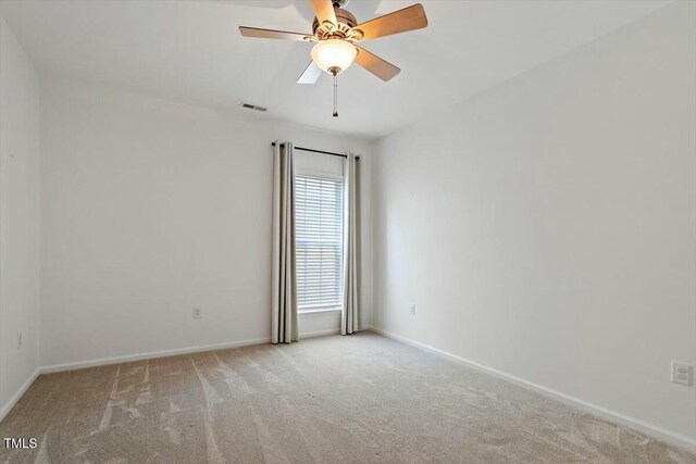 803 Footbridge Pl, Cary, NC 27519 - unfurnished room with visible vents, carpet flooring, baseboards, and ceiling fan