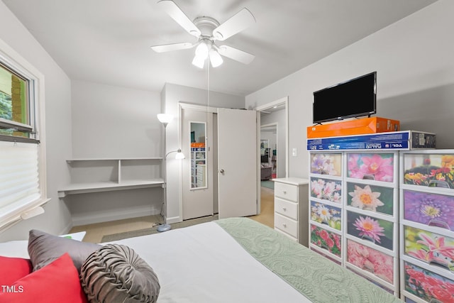 bedroom featuring a ceiling fan