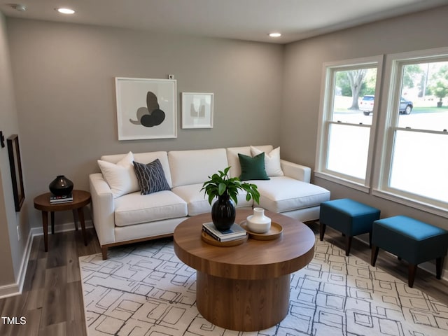 1165 John Mitchell Rd, Youngsville, NC 27596 - living room with recessed lighting, baseboards, and light wood-style floors