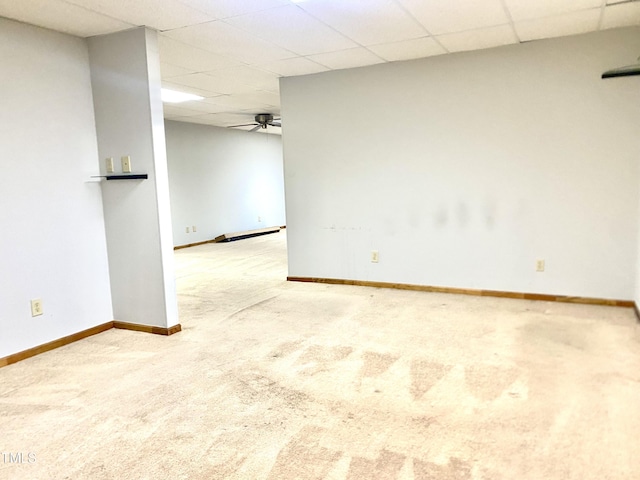 5500 Fortunes Ridge Dr Unit 82B, Durham, NC 27713 - unfurnished room featuring carpet flooring, a drop ceiling, and ceiling fan