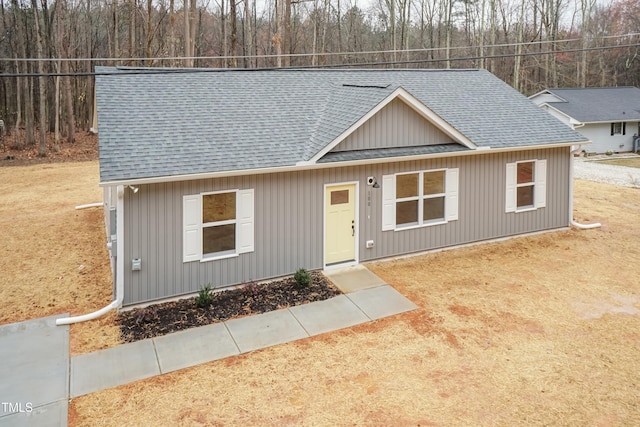 view of front of property with a shingled roof