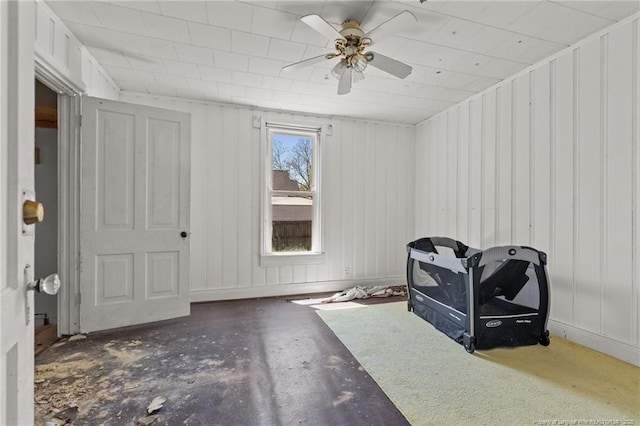 107 Church St, Red Springs, NC 28377 - interior space with concrete floors and a ceiling fan