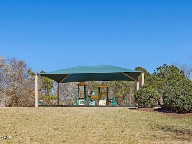 view of community with a yard