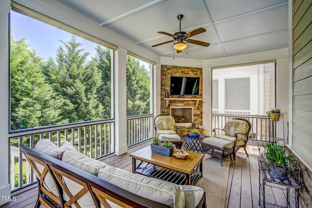 view of sunroom