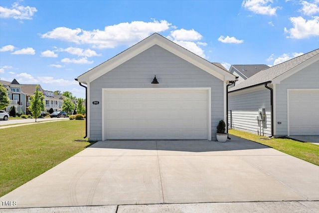 view of detached garage
