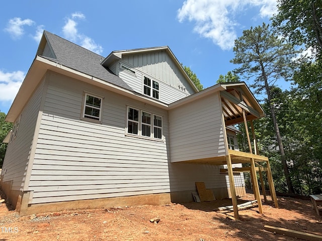 485 Chapel Ridge Dr, Pittsboro, NC 27312 - view of property exterior featuring board and batten siding and a shingled roof