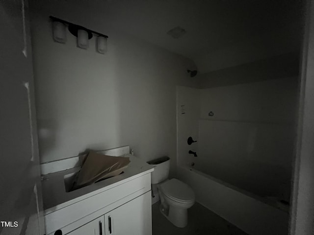 3803 Huntcliff Dr, La Grange, NC 28551 - bathroom with vanity, toilet, and washtub / shower combination