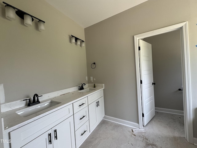 3803 Huntcliff Dr, La Grange, NC 28551 - bathroom with baseboards and double vanity