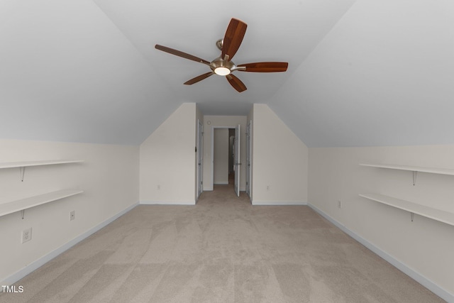 3212 Imperial Oaks Dr, Raleigh, NC 27614 - bonus room featuring carpet floors, lofted ceiling, baseboards, and ceiling fan
