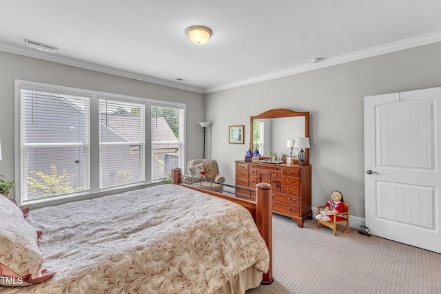 704 Haven Peak Ln, Wake Forest, NC 27587 - bedroom featuring ornamental molding and carpet flooring