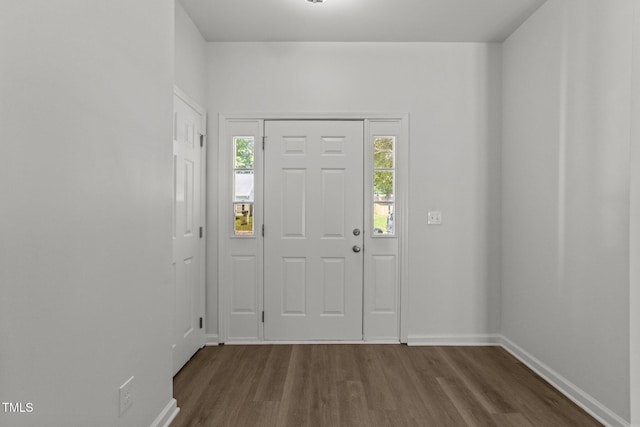 620 Hanska Way, Raleigh, NC 27610 - foyer with dark wood finished floors and baseboards