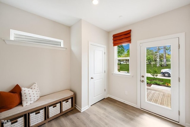 1248 Hardin Hill Ln, Knightdale, NC 27545 - mudroom featuring light wood-type flooring and baseboards