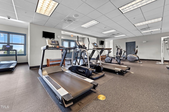 1047 Aberlour Ln, Burlington, NC 27215 - exercise room featuring baseboards, visible vents, and a wealth of natural light