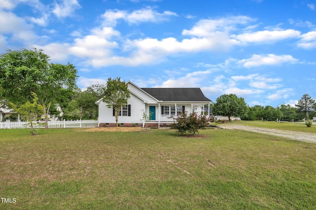 112 Edmondson Dr, Willow Springs, NC 27592 - single story home featuring fence, covered porch, crawl space, and a front lawn