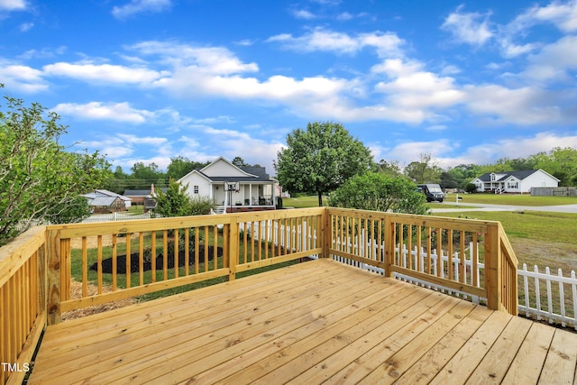 112 Edmondson Dr, Willow Springs, NC 27592 - deck featuring a residential view and a yard