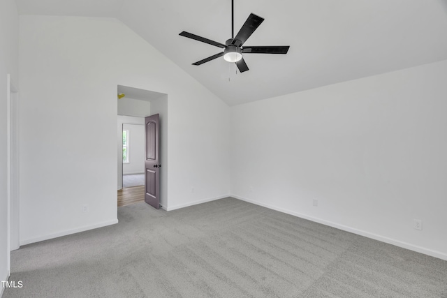 112 Edmondson Dr, Willow Springs, NC 27592 - carpeted spare room featuring lofted ceiling, ceiling fan, and baseboards
